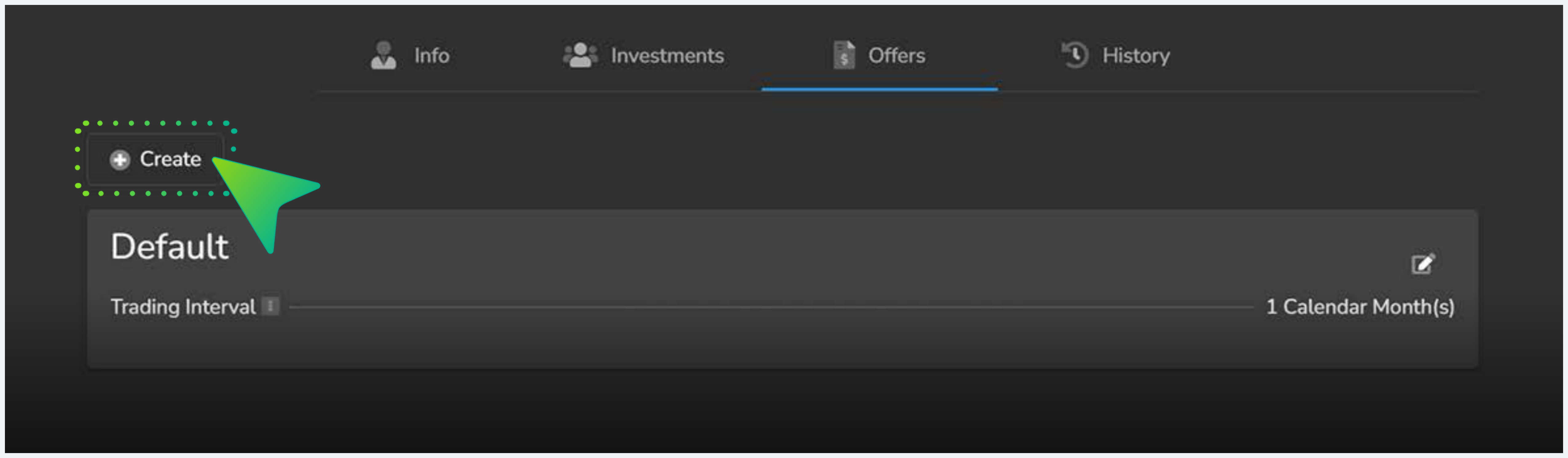Offers tab with Create button